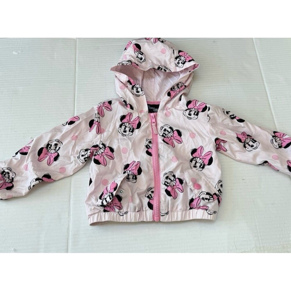 Baby Toddler Girl Disney Minnie Mouse Windbreaker Jacket Size 2